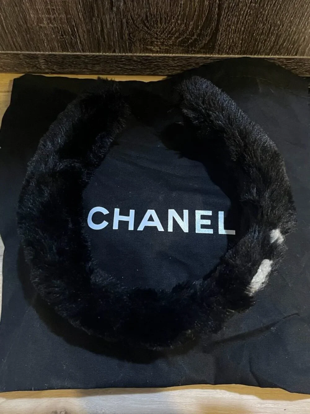 Black Shearling Headband